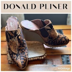 Donald J. Pliner Ingrid Animal Print Calf Hair Wedge Mules